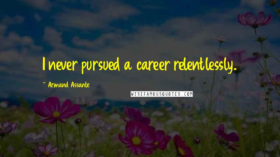 Armand Assante quotes: I never pursued a career relentlessly.