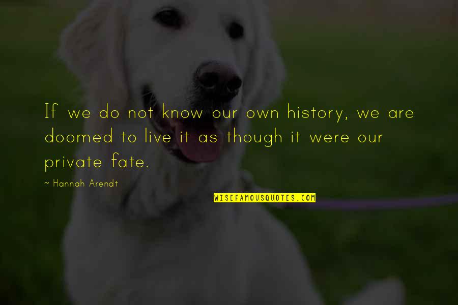 Armchair Travel Quotes By Hannah Arendt: If we do not know our own history,