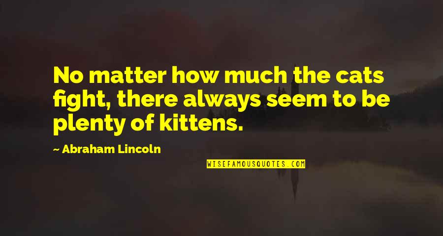 Armed Robbery Quotes By Abraham Lincoln: No matter how much the cats fight, there