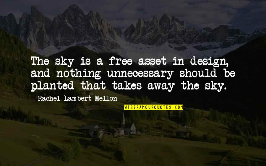 Armen Alchian Quotes By Rachel Lambert Mellon: The sky is a free asset in design,