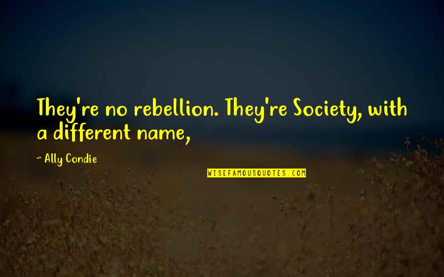 Armengol I De Urgel Quotes By Ally Condie: They're no rebellion. They're Society, with a different