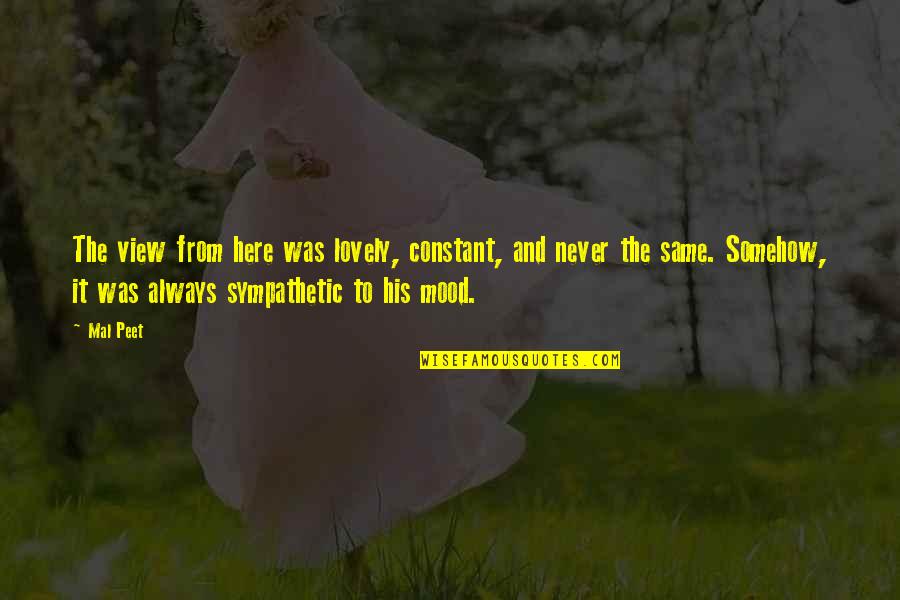 Armeniakos Epipla Quotes By Mal Peet: The view from here was lovely, constant, and Armeniakos Epipla Quotes By Mal Peet: The view from here was lovely, constant, and