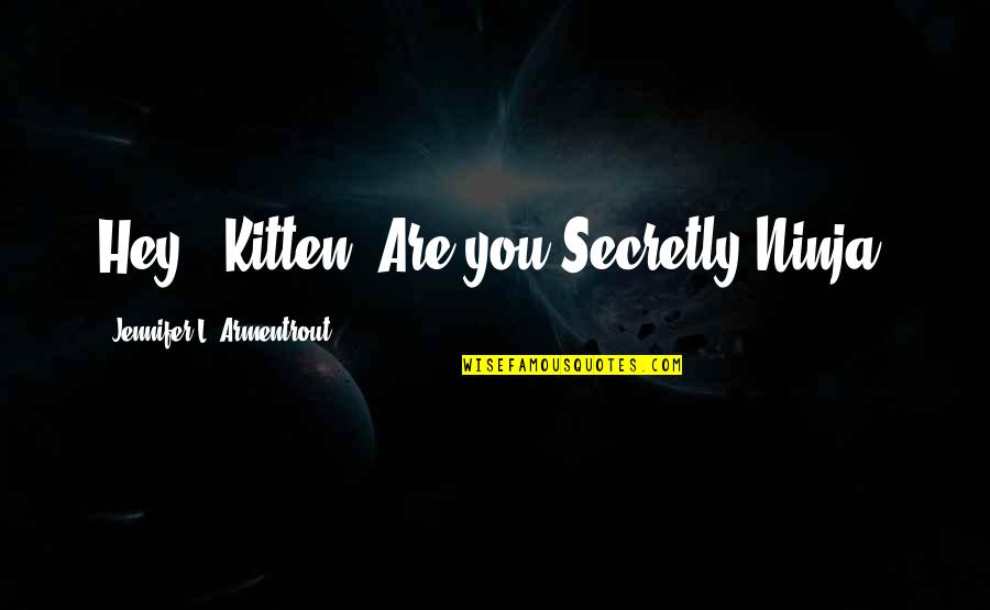 Armentrout Quotes By Jennifer L. Armentrout: Hey.. Kitten..Are you Secretly Ninja? Armentrout Quotes By Jennifer L. Armentrout: Hey.. Kitten..Are you Secretly Ninja?