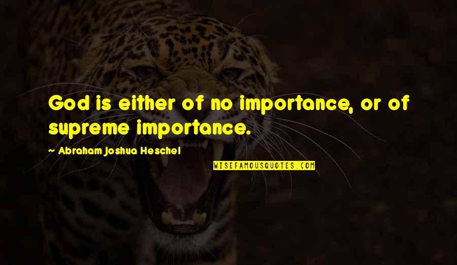 Armesto Inmobiliaria Quotes By Abraham Joshua Heschel: God is either of no importance, or of