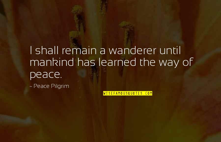 Arming America Quotes By Peace Pilgrim: I shall remain a wanderer until mankind has