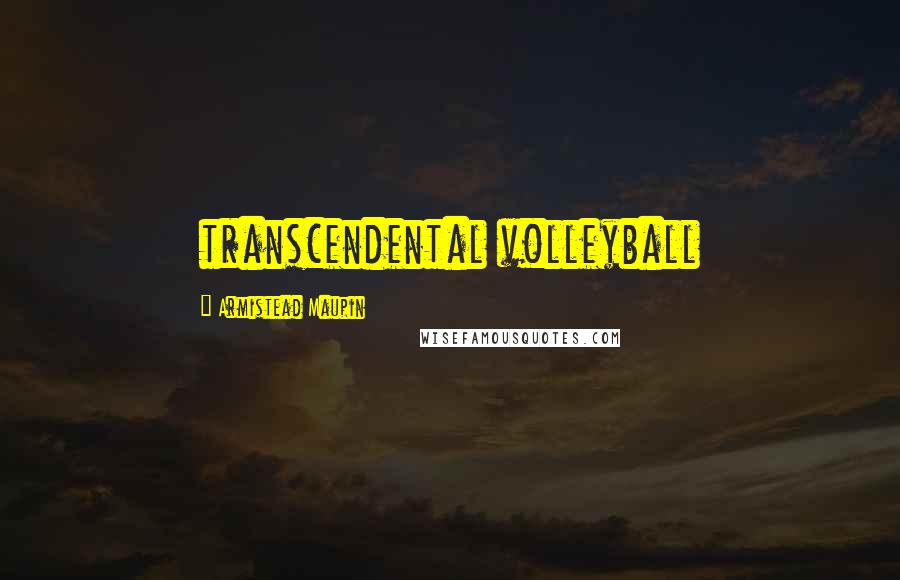 Armistead Maupin quotes: transcendental volleyball