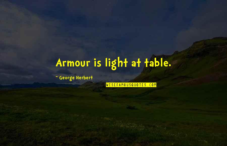 Armour Quotes By George Herbert: Armour is light at table.