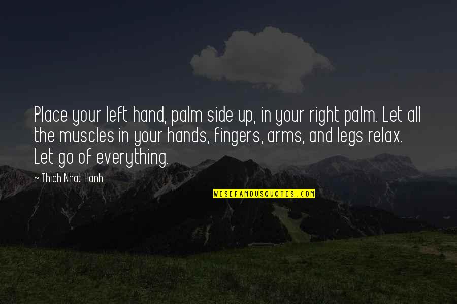 Arms And Legs Quotes By Thich Nhat Hanh: Place your left hand, palm side up, in