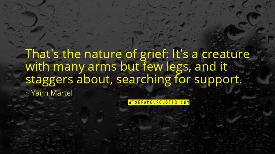 Arms For Quotes By Yann Martel: That's the nature of grief: It's a creature