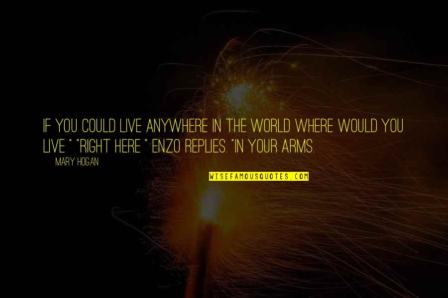 Arms Love Quotes By Mary Hogan: If you could live anywhere in the world