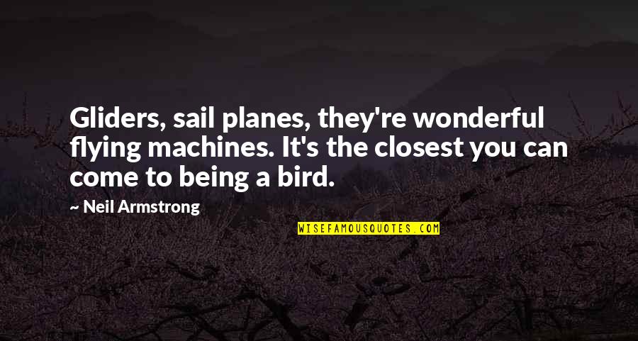 Armstrong's Quotes By Neil Armstrong: Gliders, sail planes, they're wonderful flying machines. It's