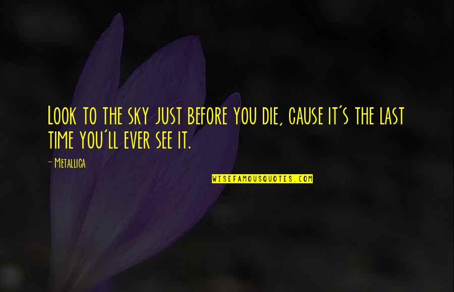 Army Girlfriend Inspirational Quotes By Metallica: Look to the sky just before you die,