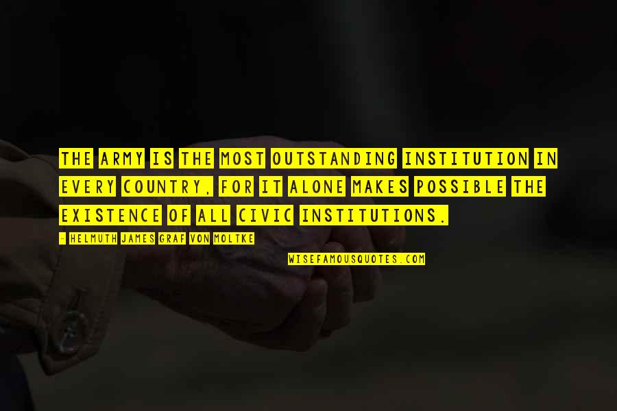Army Military Quotes By Helmuth James Graf Von Moltke: The Army is the most outstanding institution in Army Military Quotes By Helmuth James Graf Von Moltke: The Army is the most outstanding institution in