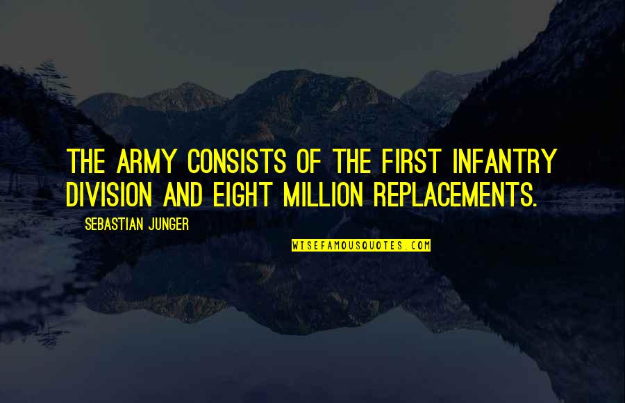 Army Soldiers Quotes By Sebastian Junger: The army consists of the first infantry division