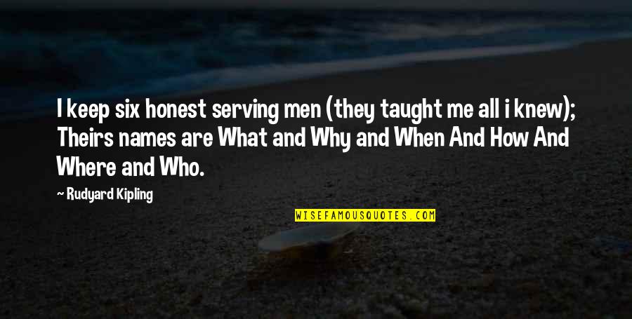 Army Veteran Quotes By Rudyard Kipling: I keep six honest serving men (they taught