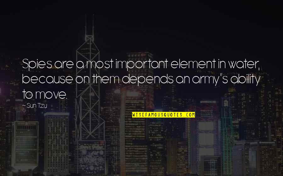 Army's Quotes By Sun Tzu: Spies are a most important element in water,