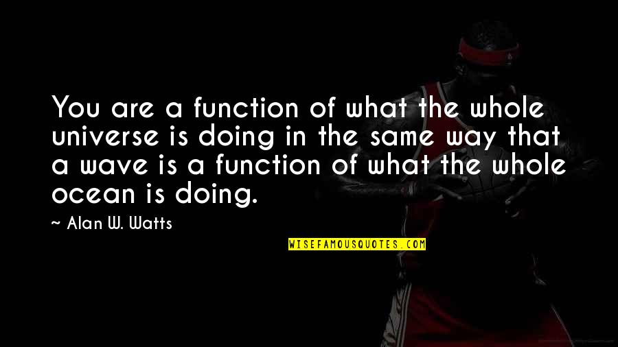 Arnaldo Pipke Quotes By Alan W. Watts: You are a function of what the whole Arnaldo Pipke Quotes By Alan W. Watts: You are a function of what the whole