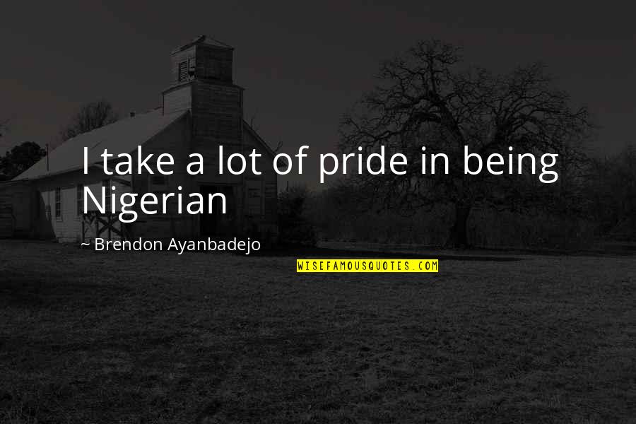 Arnaud Desjardins Quotes By Brendon Ayanbadejo: I take a lot of pride in being Arnaud Desjardins Quotes By Brendon Ayanbadejo: I take a lot of pride in being