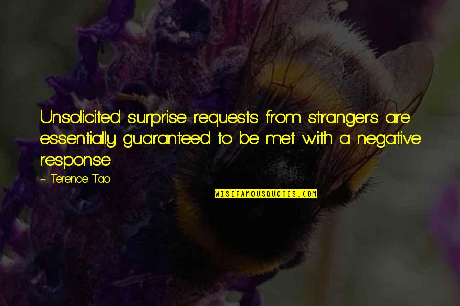 Arnbj Rgu Stef Nsd Ttur Quotes By Terence Tao: Unsolicited surprise requests from strangers are essentially guaranteed