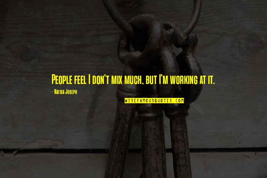 Arnold Bodybuilding Quotes By Nafisa Joseph: People feel I don't mix much, but I'm