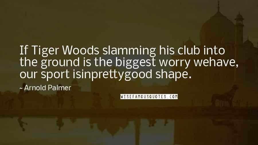 Arnold Palmer quotes: If Tiger Woods slamming his club into the ground is the biggest worry wehave, our sport isinprettygood shape.