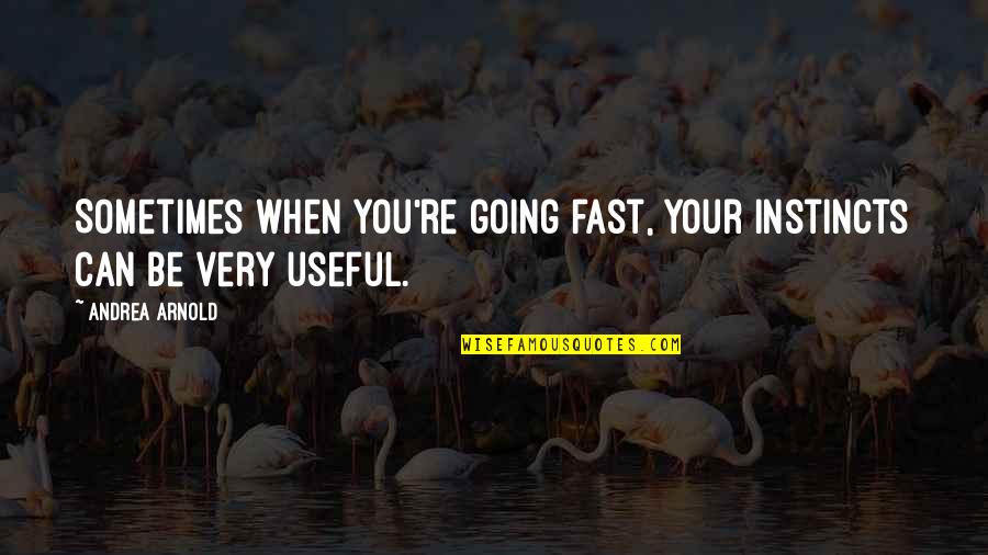 Arnold Quotes By Andrea Arnold: Sometimes when you're going fast, your instincts can