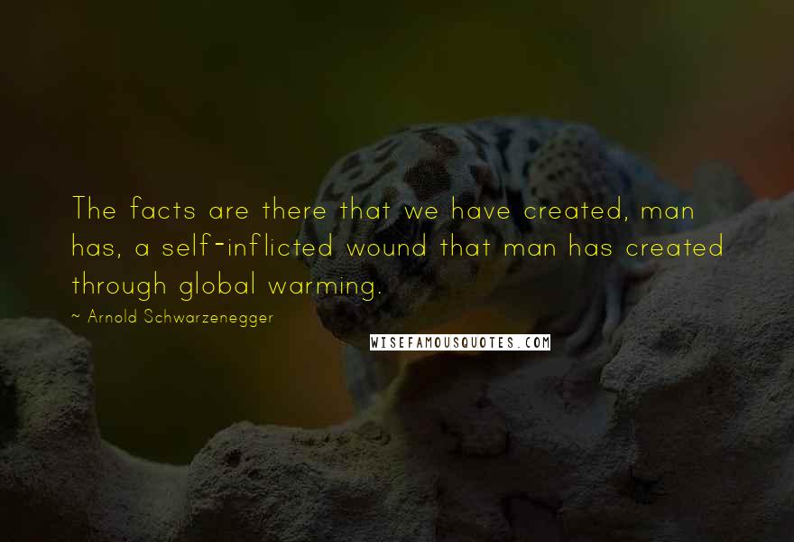 Arnold Schwarzenegger quotes: The facts are there that we have created, man has, a self-inflicted wound that man has created through global warming.