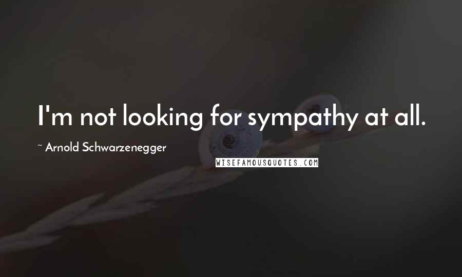 Arnold Schwarzenegger quotes: I'm not looking for sympathy at all.