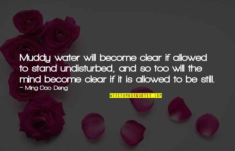Arnon Mishkin Quotes By Ming-Dao Deng: Muddy water will become clear if allowed to