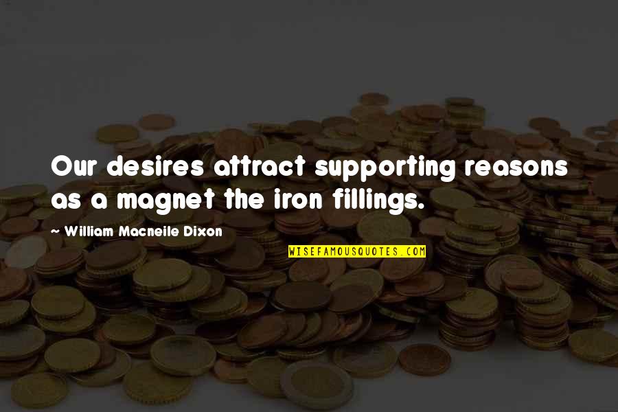 Aronson Woodworks Quotes By William Macneile Dixon: Our desires attract supporting reasons as a magnet
