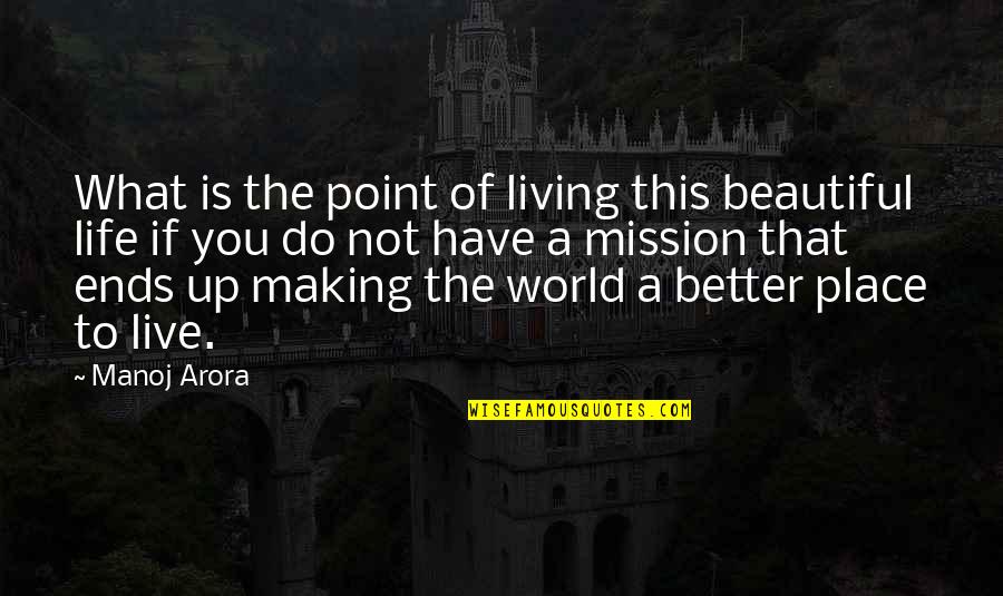 Arora Quotes By Manoj Arora: What is the point of living this beautiful
