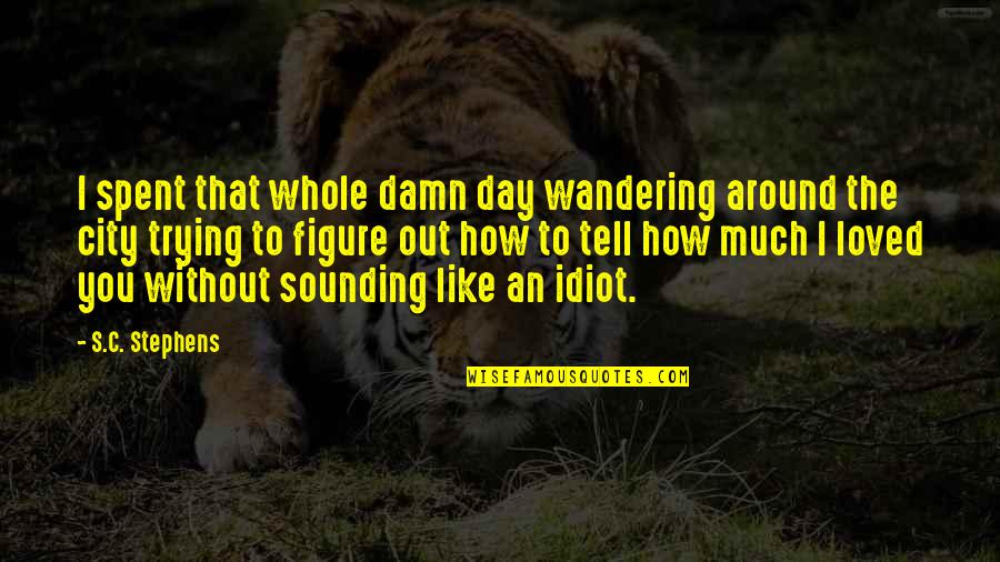 Around The City Quotes By S.C. Stephens: I spent that whole damn day wandering around Around The City Quotes By S.C. Stephens: I spent that whole damn day wandering around