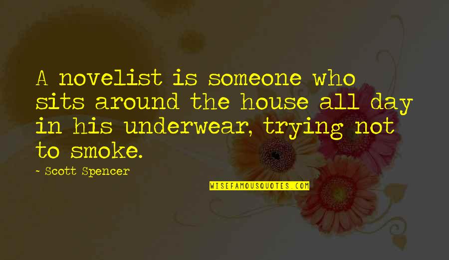 Around The House Quotes By Scott Spencer: A novelist is someone who sits around the