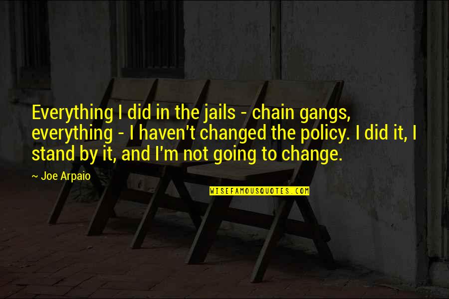 Arpaio Joe Quotes By Joe Arpaio: Everything I did in the jails - chain