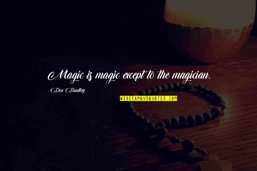 Arpine Stein Quotes By Don Bradley: Magic is magic except to the magician.