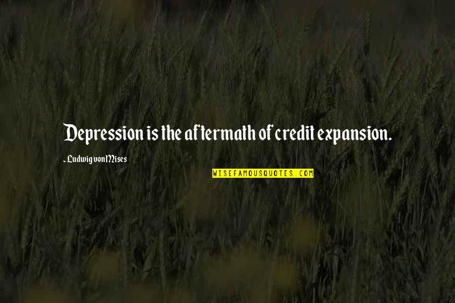 Arragain Quotes By Ludwig Von Mises: Depression is the aftermath of credit expansion.