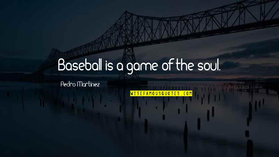 Arragain Quotes By Pedro Martinez: Baseball is a game of the soul.