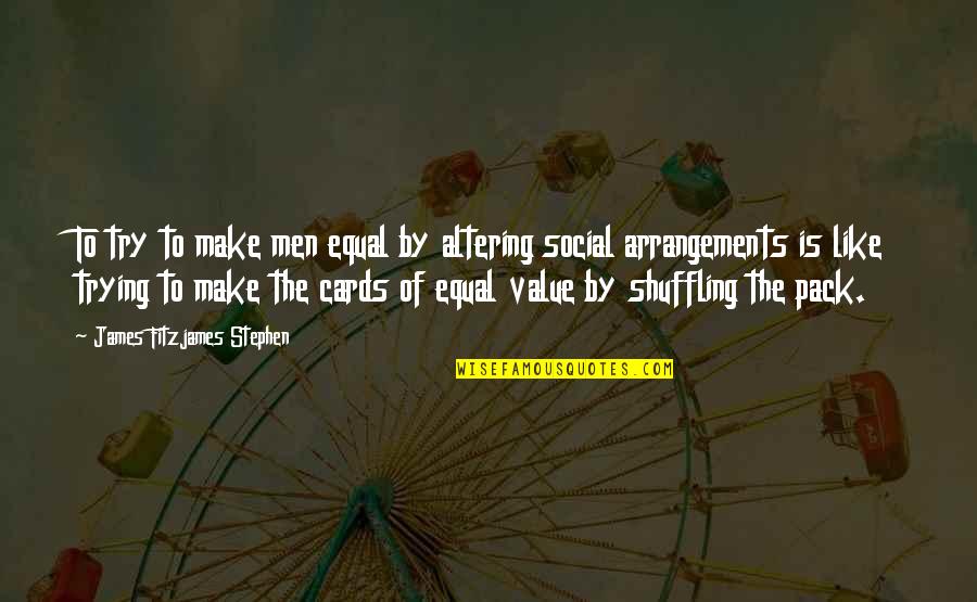 Arrangements Quotes By James Fitzjames Stephen: To try to make men equal by altering