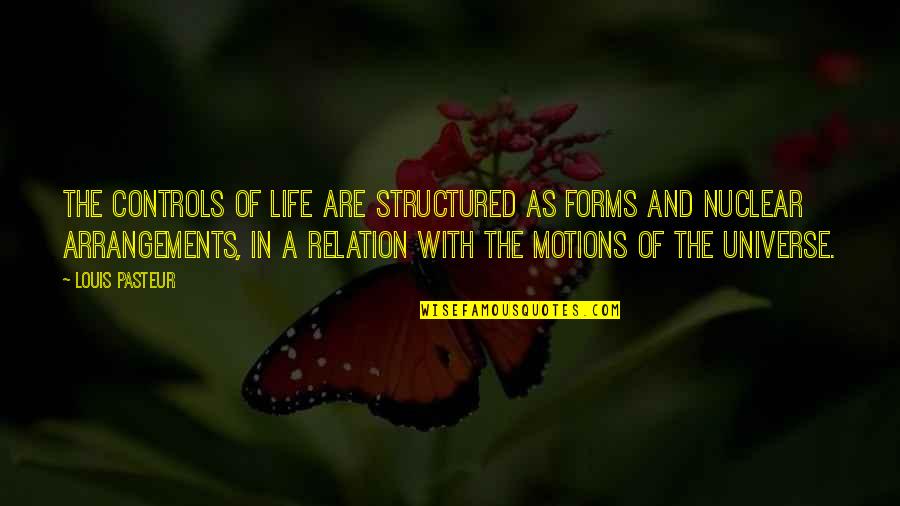 Arrangements Quotes By Louis Pasteur: The controls of life are structured as forms