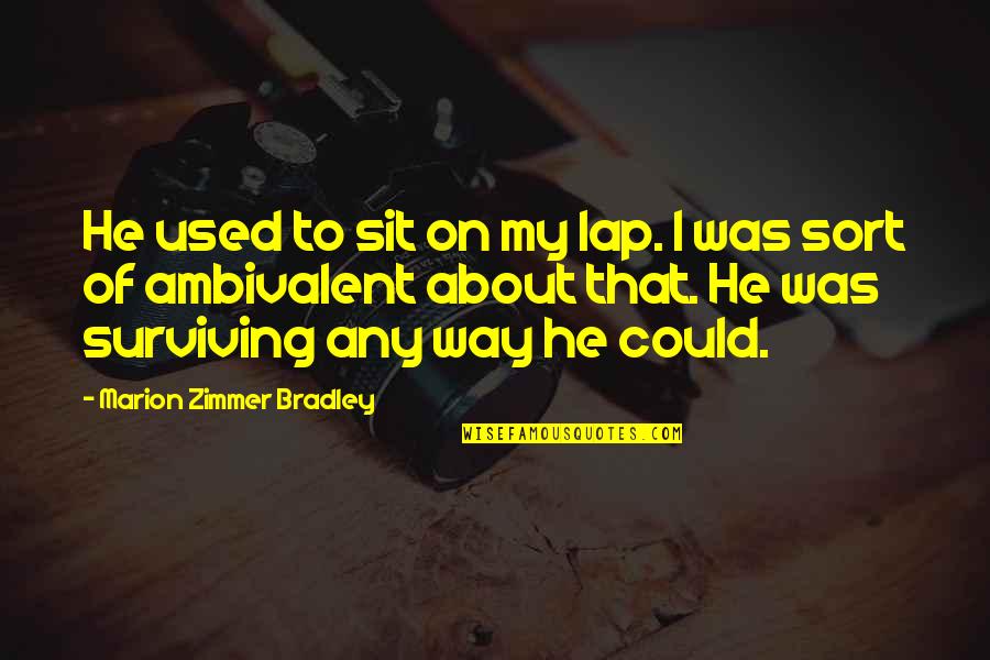 Arrecifes Que Quotes By Marion Zimmer Bradley: He used to sit on my lap. I