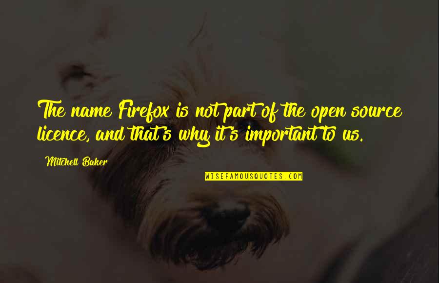 Arreglando Quotes By Mitchell Baker: The name Firefox is not part of the