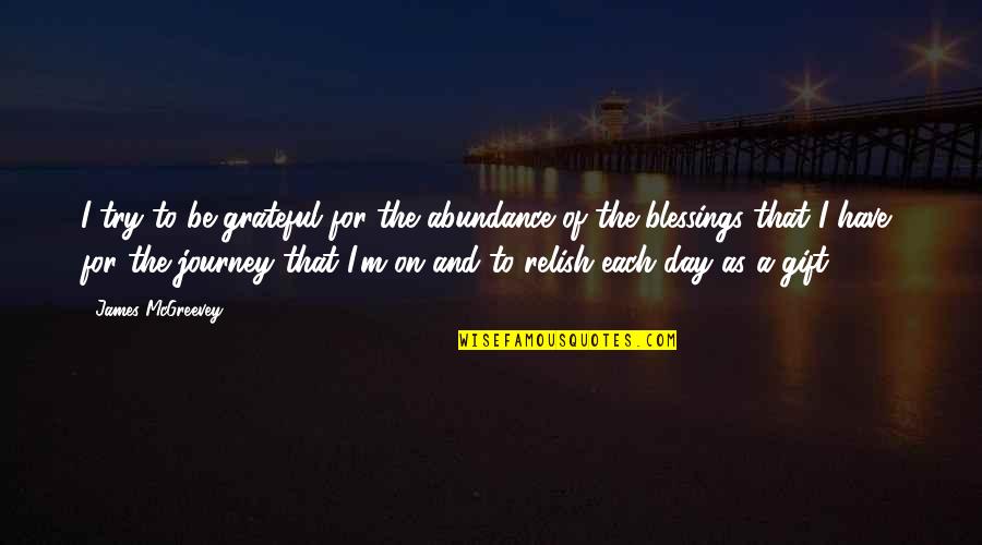 Arreos Wilson Quotes By James McGreevey: I try to be grateful for the abundance