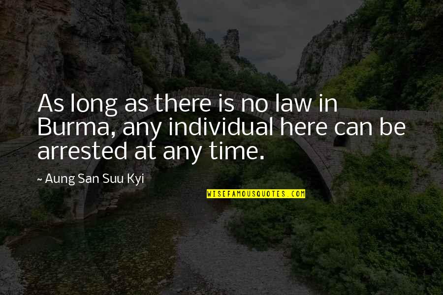 Arrested Quotes By Aung San Suu Kyi: As long as there is no law in