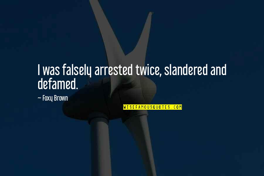 Arrested Quotes By Foxy Brown: I was falsely arrested twice, slandered and defamed.
