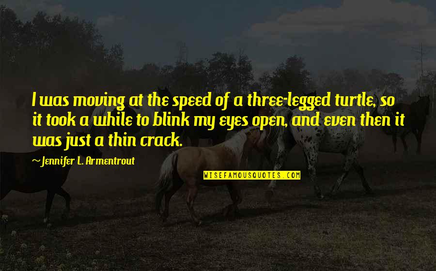Arrirn Quotes By Jennifer L. Armentrout: I was moving at the speed of a Arrirn Quotes By Jennifer L. Armentrout: I was moving at the speed of a