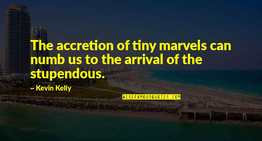 Arrival Quotes By Kevin Kelly: The accretion of tiny marvels can numb us