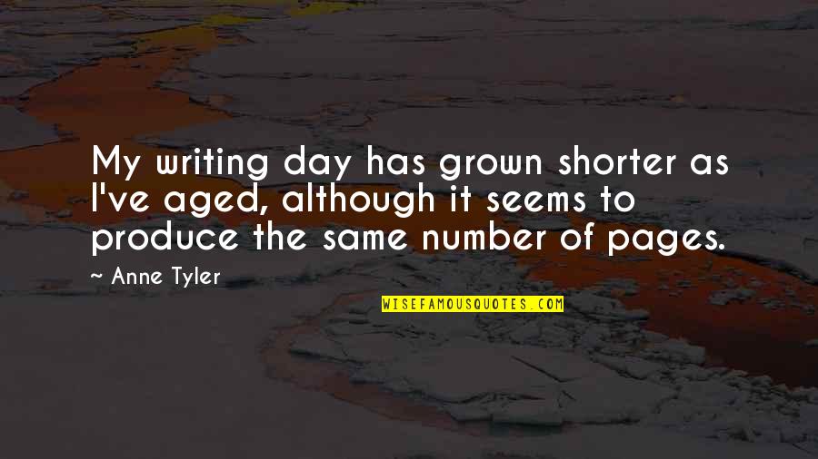 Arrivent A Grand Quotes By Anne Tyler: My writing day has grown shorter as I've