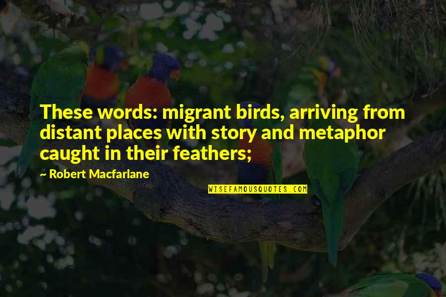 Arriving Soon Quotes By Robert Macfarlane: These words: migrant birds, arriving from distant places