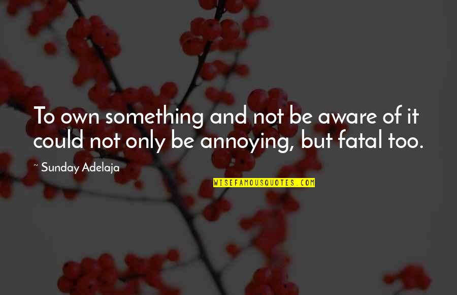 Arrobados Significado Quotes By Sunday Adelaja: To own something and not be aware of