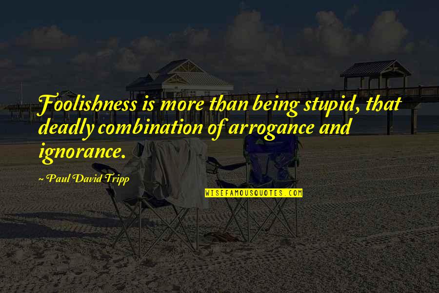 Arrogance And Pride Quotes By Paul David Tripp: Foolishness is more than being stupid, that deadly